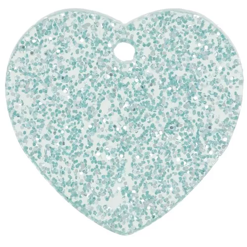 Lentejuela acrílica de corazón 15x16,5 mm - Brillo esmerilado azul x1