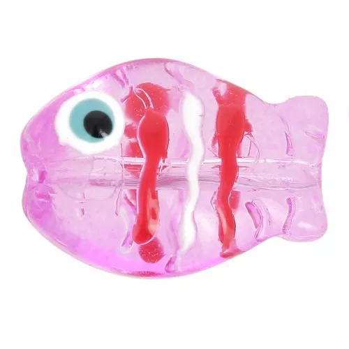 Cuenta de cristal pez 14x10 mm - Violeta x1