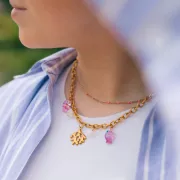 Cuenta de cristal pez 14x10 mm - Ciruela x1