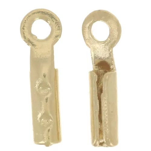 Pinzas redondas para cordón de 0,6 mm - 3 micras chapado en oro x4