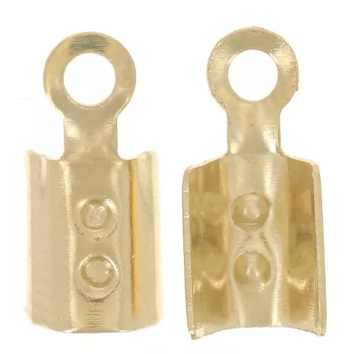 Pinzas redondas para cordón de 1,8 mm - 3 micras chapado en oro x4