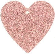 Colgante corazón acrílico 31x32 mm - Brillo rosa viejo x1|raw }}
