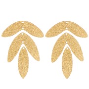 Lote de 6 colgantes de hojas acrílicas 62x45 mm para montar - Brillo Dorado|raw }}