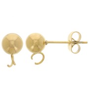 Pendientes bola de 6 mm con anilla abierta - Acero inoxidable 304L Dorado x20|raw }}