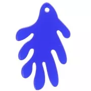 Colgante de coral acrílico transparente 30x18 mm - Azul real x1