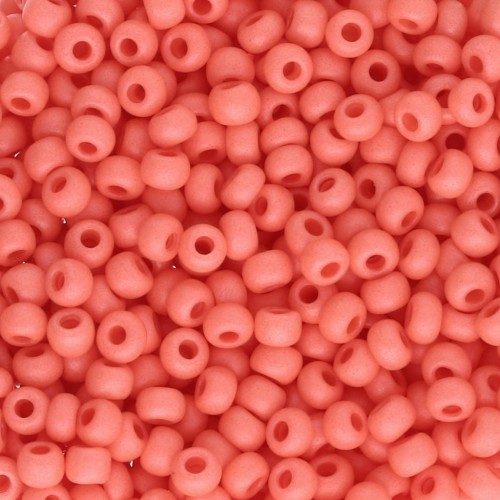 Cuentas de Rocalla Preciosa 8/0, 3 mm - Terra Intensive - Naranja mate, 20 g