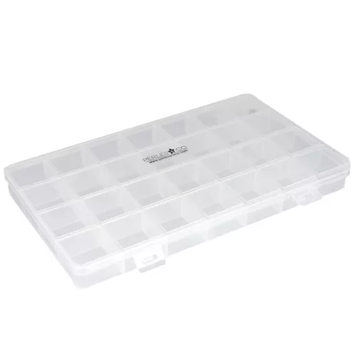 Caja para guardar cuentas y material 22,5x13 cm con 28 compartimentos x1