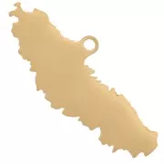 Colgante Nueva Caledonia 8x20 mm - Acero inoxidable 304L Dorado x1