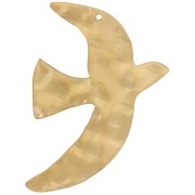 Colgantes pájaro martillado 51x36 mm exclusividad Perles&Co - Acero inoxidable 304L Dorado x2