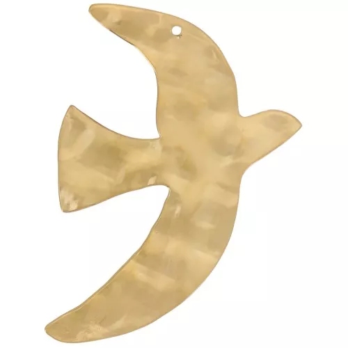 Colgantes pájaro martillado 51x36 mm exclusividad Perles&Co - Acero inoxidable 304L Dorado x2