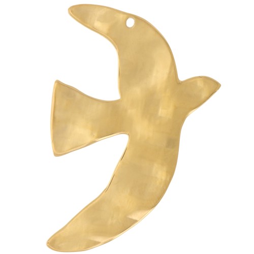 Colgantes pájaro martillado 36x25 mm exclusividad Perles&Co - Acero inoxidable 304L Dorado x2