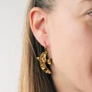 Colgantes pájaro martillado 36x25 mm exclusividad Perles&Co - Acero inoxidable 304L Dorado x2