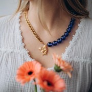 Colgante 2 mariposas 30x24 mm - Acero inoxidable 304L Dorado x1