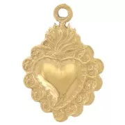 Dije Corazón Ex-voto 18x12 mm - Acero inoxidable 304L Dorado x1