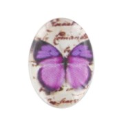 Cabujón 18x13 mm Mariposa Violeta/Negro x1|raw }}