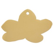 Dije flor de pensamiento 13x20 mm resina epoxi - Acero inoxidable 304L Dorado - Blanco x1