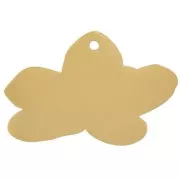 Dije flor de pensamiento 13x20 mm resina epoxi - Acero inoxidable 304L Dorado - Blanco x1