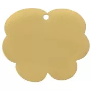 Dije flor de pensamiento 17x20 mm resina epoxi - Acero inoxidable 304L Dorado - Violeta x1