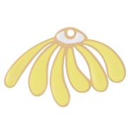 Colgante margarita 13,5x20,5 mm resina epoxi - Acero inoxidable 304L Dorado - Amarillo x1
