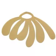 Colgante margarita 13x20 mm resina epoxi - Acero inoxidable 304L Dorado - Blanco x1