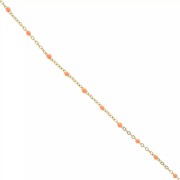 Cadena con cuentas de resina epoxi de 2 mm - Acero inoxidable 304 Dorado - Naranja x1m|raw }}