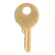 Breloque clef ronde texturée 15x8 mm - Acier inoxydable 304L Doré x1