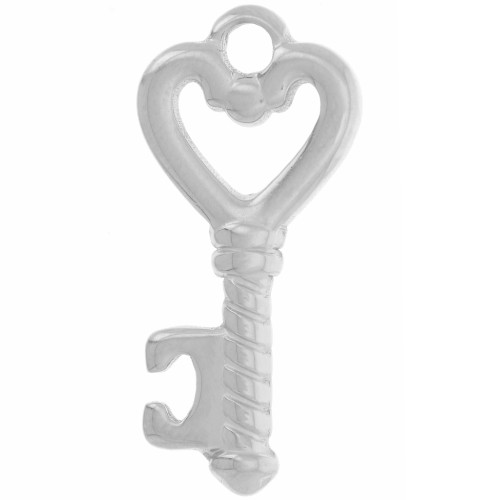 Colgante llave en forma de corazón 28,5x13 mm - Acero inoxidable 304L x1
