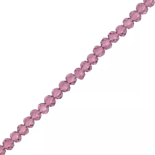 Redondas planas facetadas 3.5x3 mm Amethyst x36cm