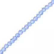 Cuentas facetadas redondas - aplanadas redondas 3,5x3 mm - Zafiro claro x33cm