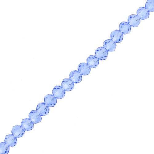 Cuentas facetadas redondas - aplanadas redondas 3,5x3 mm - Zafiro claro x33cm