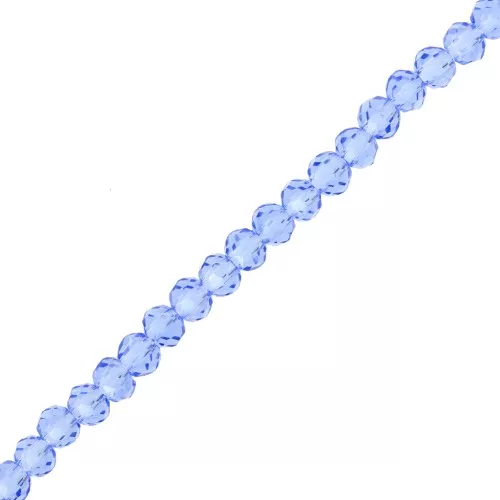 Cuentas facetadas redondas - aplanadas redondas 3,5x3 mm - Zafiro claro x33cm