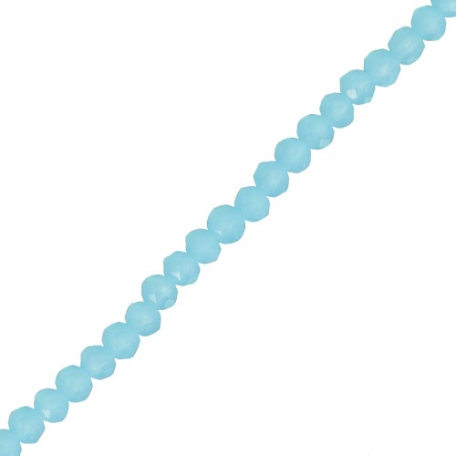 Redondas planas facetadas 3.5x3 mm Aquamarine x35cm