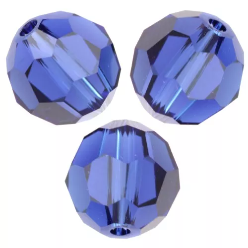 Cuenta redonda PureCrystal 5000 de 8 mm - Reinvented Dark Sapphire x1