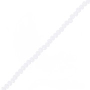 Cuentas facetadas redondas - aplanadas redondas 4,5x3,5 mm Ópalo blanco x40cm|raw }}