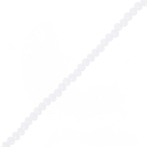 Cuentas facetadas redondas - aplanadas redondas 4,5x3,5 mm Ópalo blanco x40cm