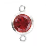 Separador 2 anillos - óxido de zirconio - 11x6 mm Siam/Plata 925x1