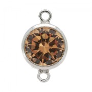 Separador 2 anillos - óxido de zirconio - 11x6 mm Champagne/Plata 925x1|raw }}