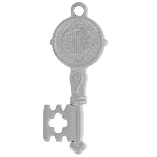 Pendentif clé 35.5x14 mm - motif religieux - Acier inoxydable 304L x1
