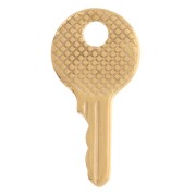 Pendentif clé ronde texturée 25x12.5 mm - Acier inoxydable 304L Doré x1