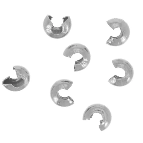 Caches perles à écraser 3 mm - Acier inoxydable 304L x10