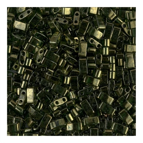 Miyuki Half Tila Beads 5x2.3x1.9 mm HTL-306 - Olive Gold Luster x10g