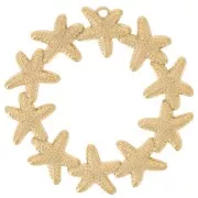 Pendentifs couronne d'étoiles de mer 36 mm - Acier inoxydable 304L Doré x2