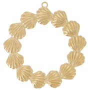 Pendentifs couronne de coquillages 35 mm - Acier inoxydable 304L Doré x2|raw }}