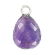 Colgante gota facetada 13x10 mm Plata 925/Amethyst x1|raw }}
