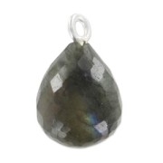 Colgante gota facetada 13x10 mm Plata 925/Labradorite x1|raw }}