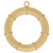 Pendentifs couronne effet tressé 29 mm - Acier inoxydable 304L Doré x2