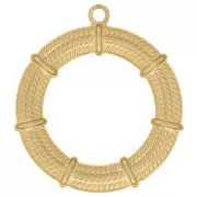 Pendentifs couronne effet tressé 29 mm - Acier inoxydable 304L Doré x2