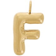 Colgante Letra Abecedario Bola 23x12 mm - F - Acero inoxidable 304L Dorado x1