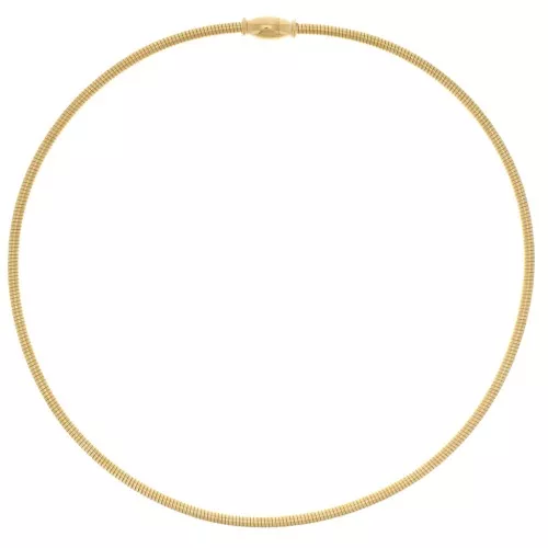 Collier souple maille Oméga 3 mm - Acier inoxydable 304L Doré x41cm