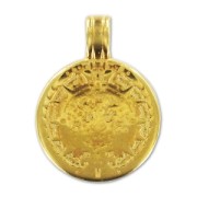 Colgante calendario Maya 21 mm Dorado con oro fino x1|raw }}